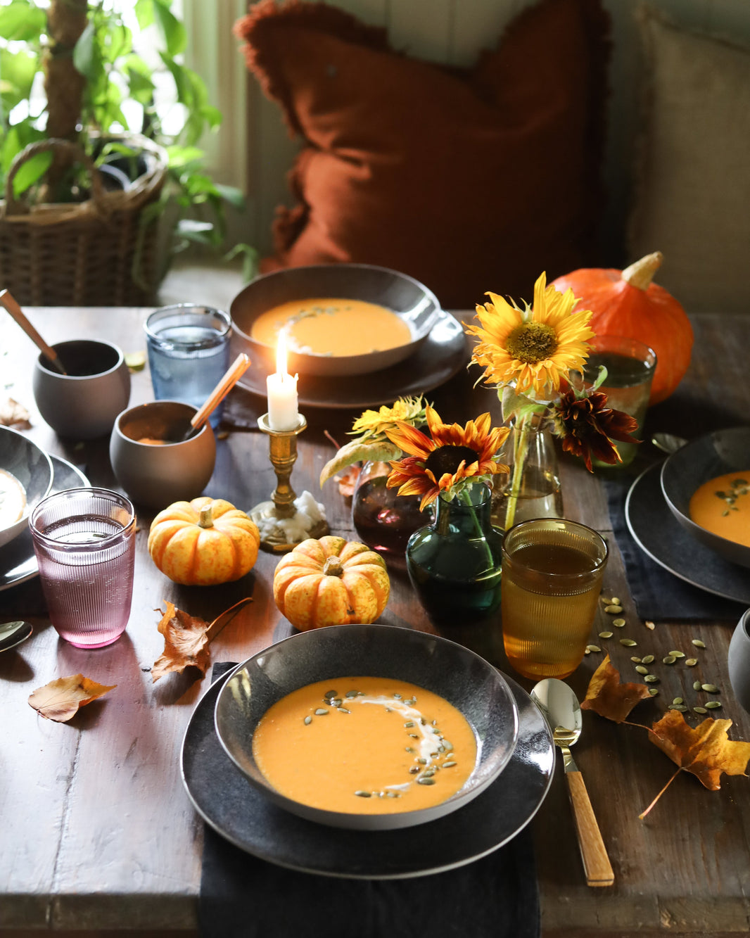 Deilig kremet gresskarsuppe perfekt servert med Natur Onyx