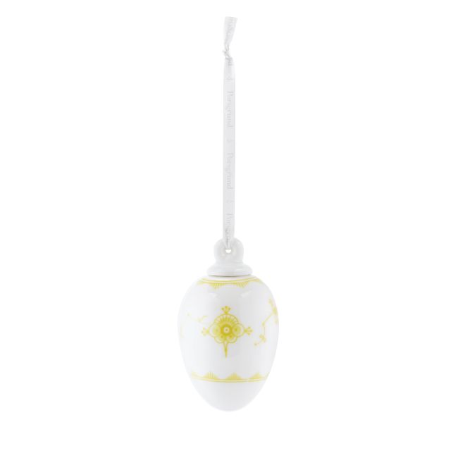 PORSELENSEGG STRÅMØNSTER 4,5 CM GUL