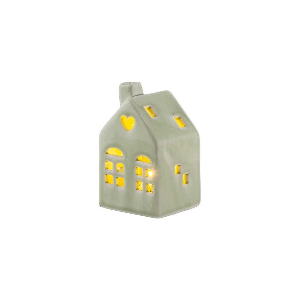 MINI HUS PORSELEN LED LYS 3 PK