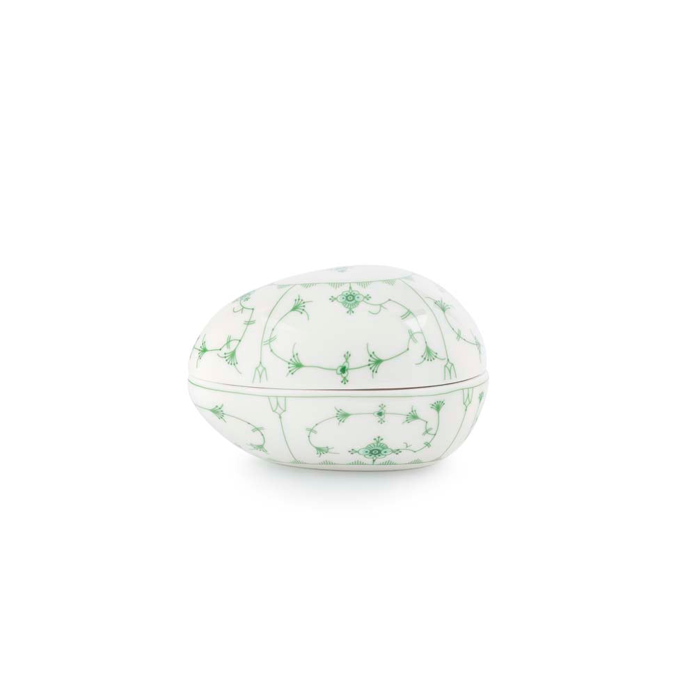 STRÅMØNSTEREGG MED LOKK GRØNN 14,5X10,8X9,8 CM