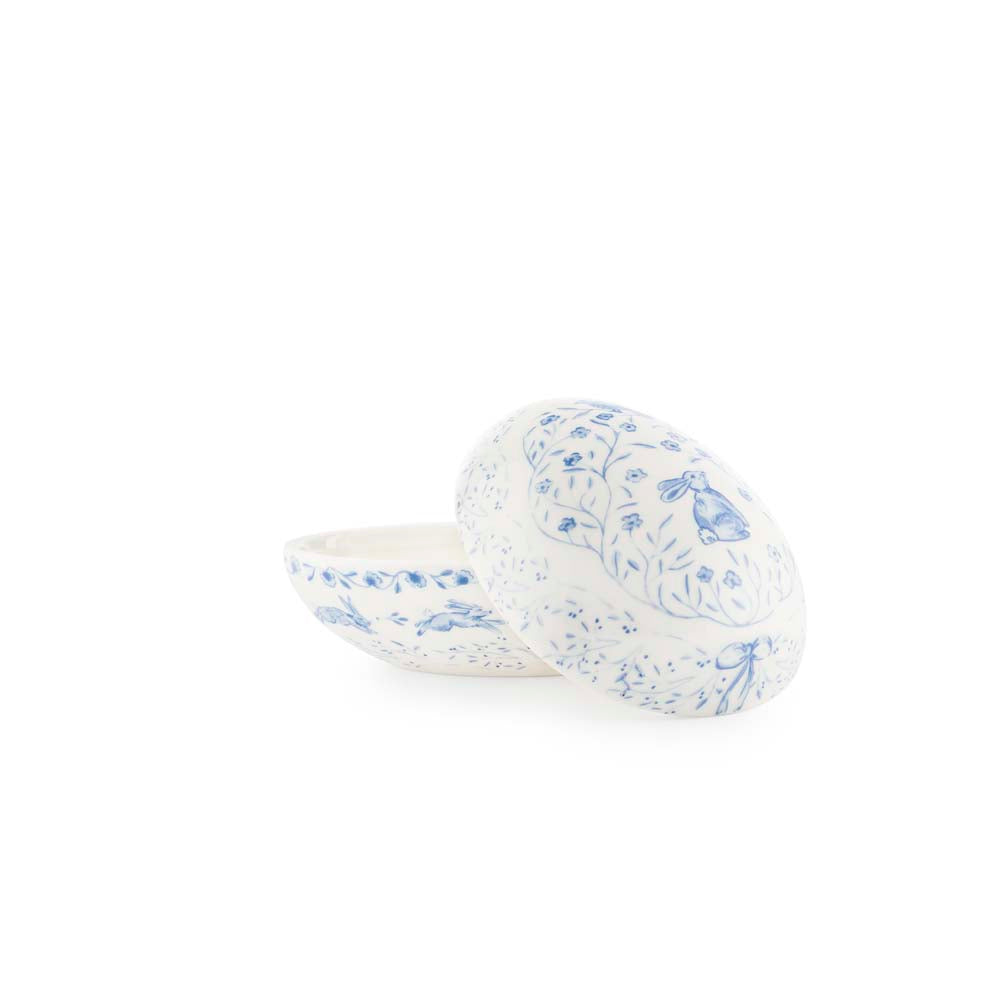 VÅR PORSELENSEGG MED LOKK 14,5 CM X 10 CM