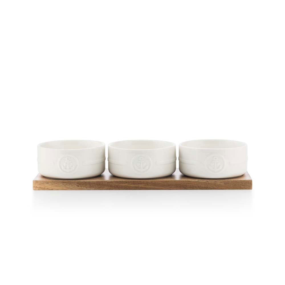 ILDFAST SKÅLER MED FJØL 3 PK 10 CM HVIT