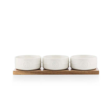 ILDFAST SKÅLER MED FJØL 3 PK 10 CM HVIT