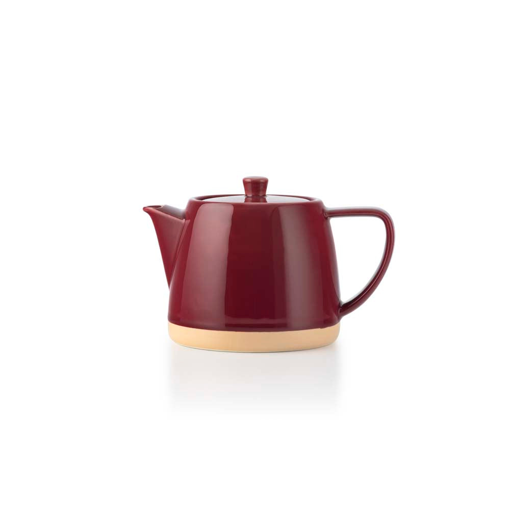 Tekanne 60 cl med sil i keramikk, fargen burgunder, fra Teatime-serien
