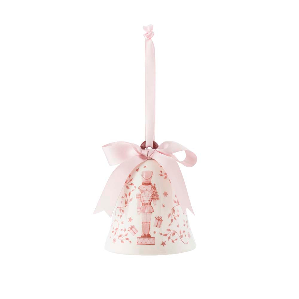 PORSELEN HENGEPYNT KLOKKE ROSA BALLERINA 10 CM