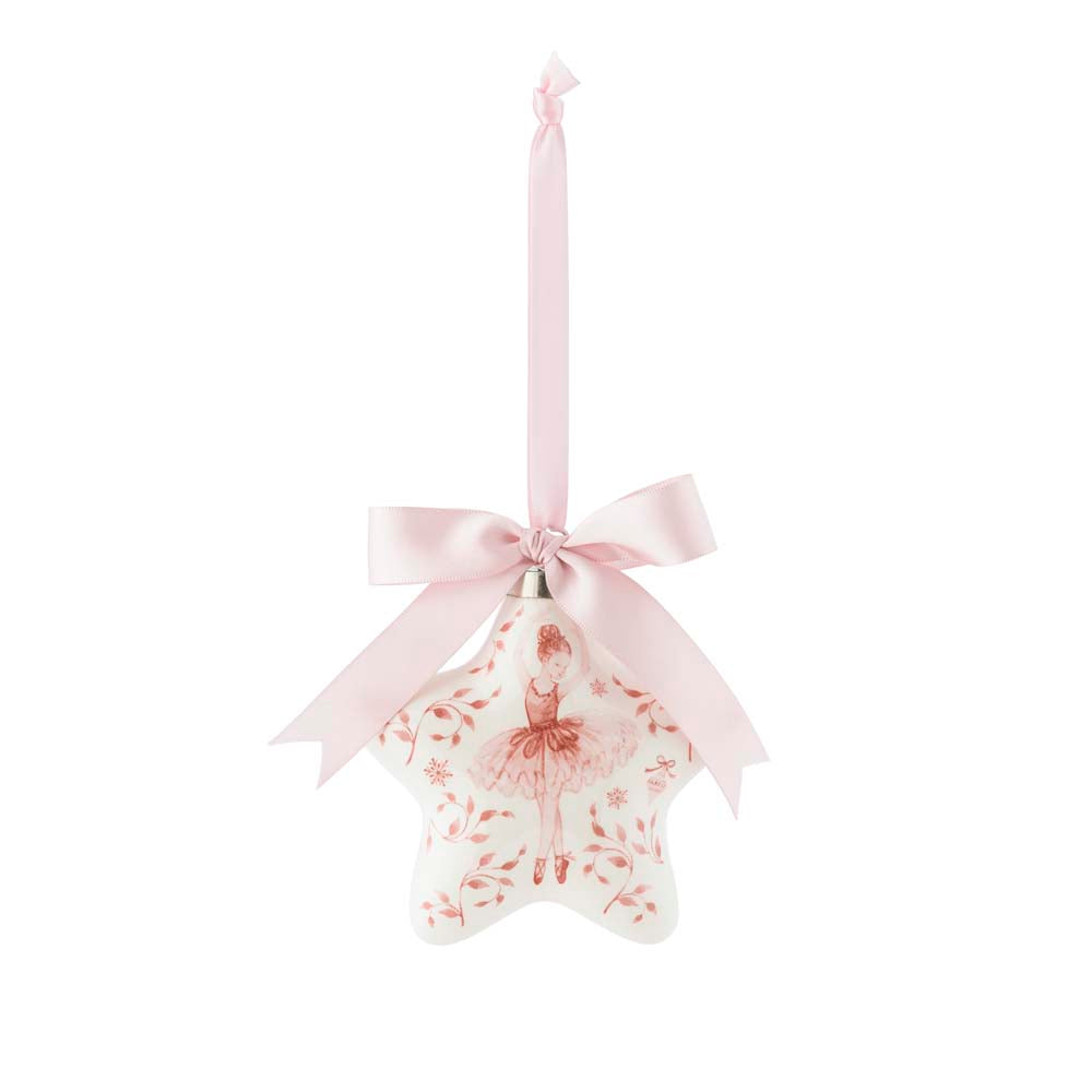 PORSELEN HENGEPYNT STJERNE ROSA BALLERINA 10 CM