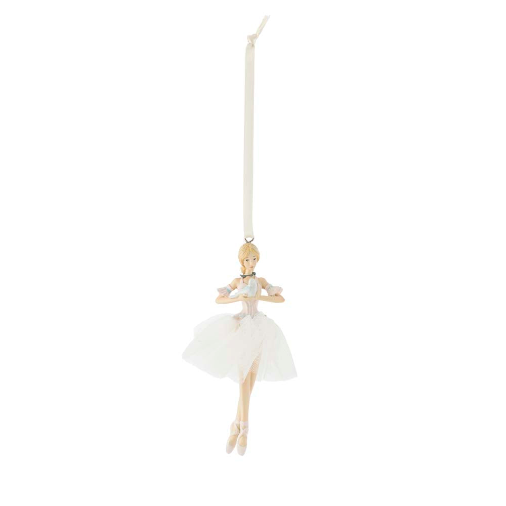 BALLERINA HENGEPYNT Bourrée HVIT 12 CM