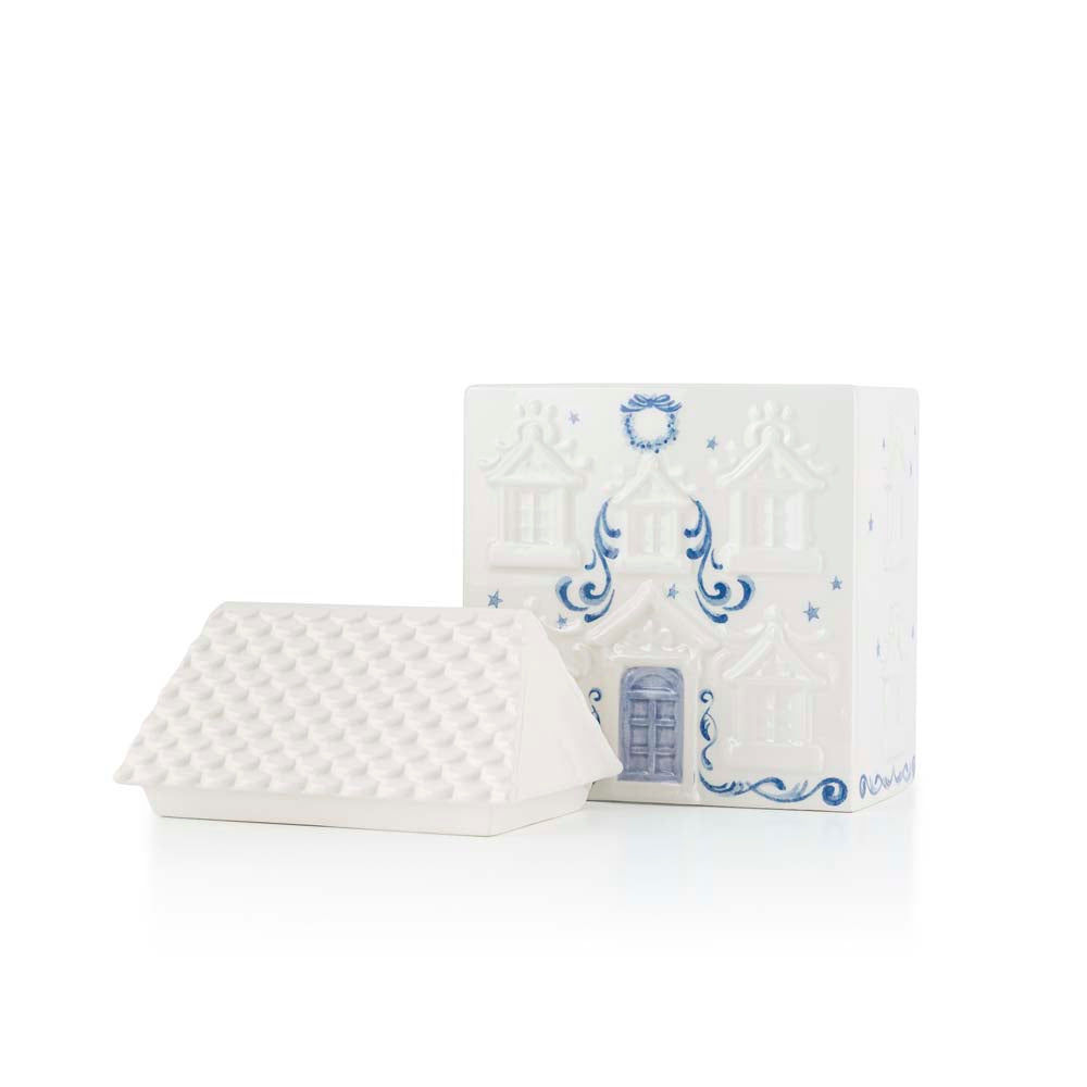 PORSELEN KRUKKE MED LOKK BALLERINA HUS 18.0 x 13.0 x 24.3 CM
