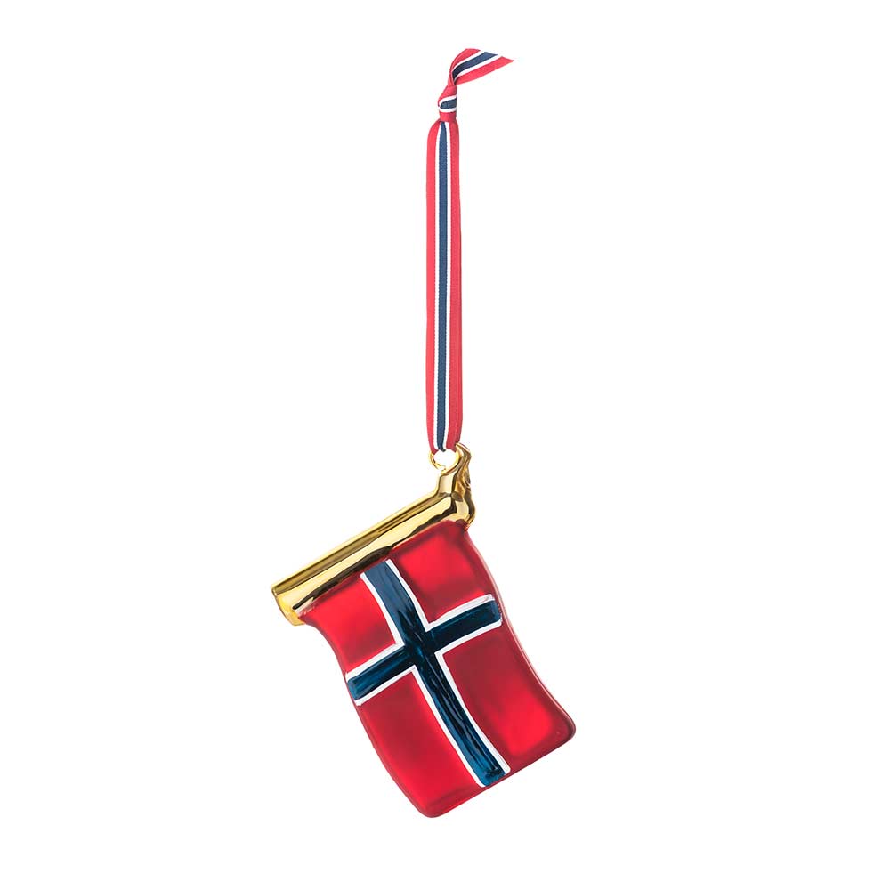 NORGE FLAGG ORNAMENT GLASS