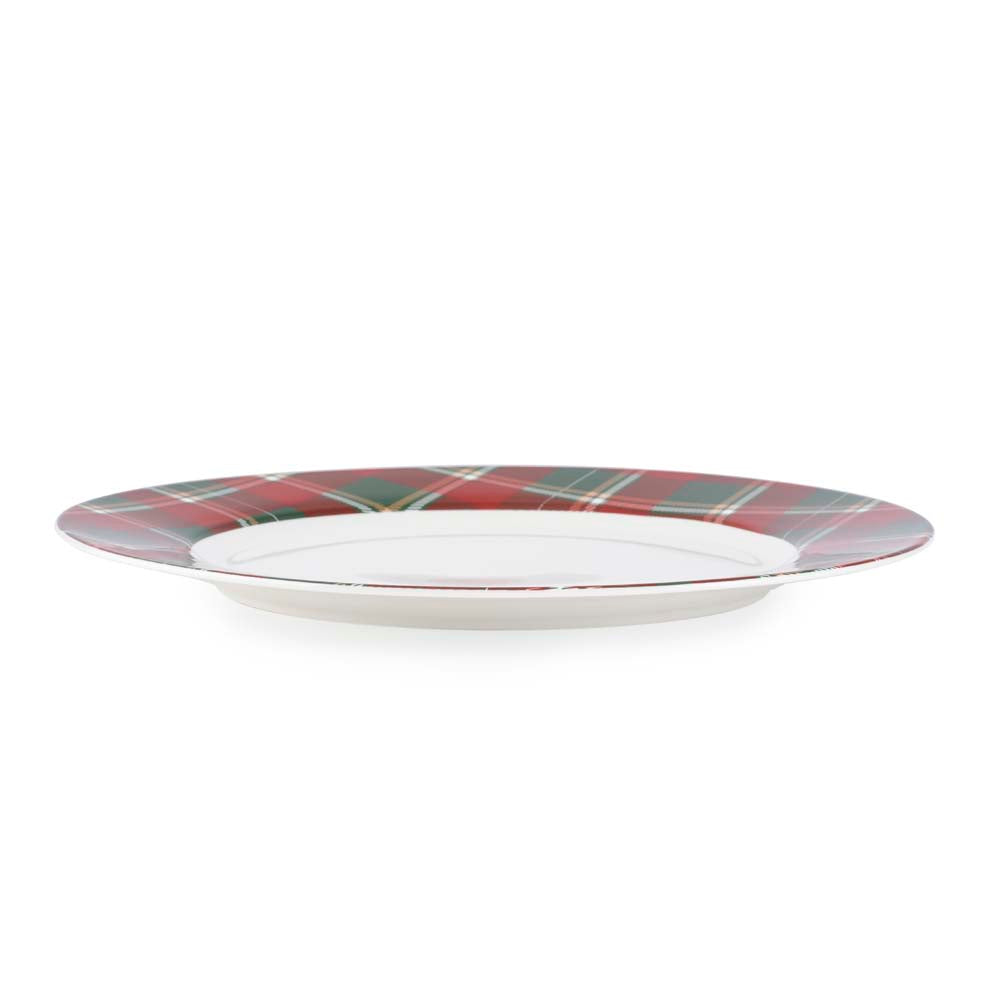 DEKKETALLERKEN RØDRUTETE 31 CM
