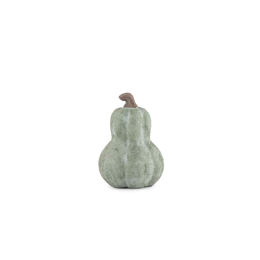 Grønt dekorativt gresskar i keramikk, 12,5x18 cm, fra PP Høst-kolleksjonen.