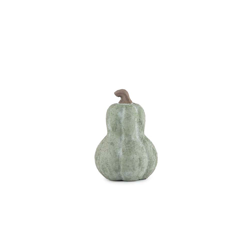 Grønt dekorativt gresskar i keramikk, 12,5x18 cm, fra PP Høst-kolleksjonen.