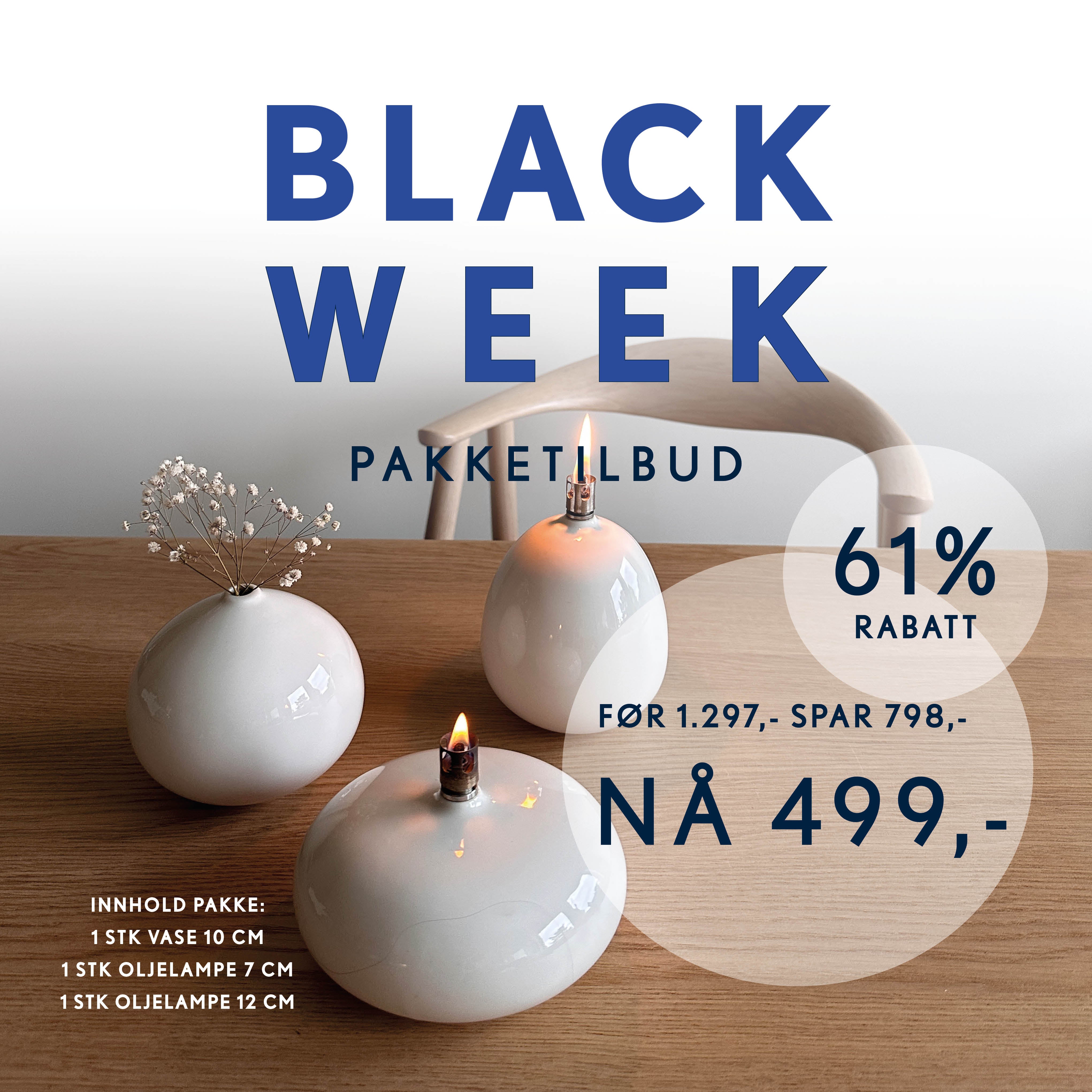 OLJELAMPE OG VASE-PAKKE