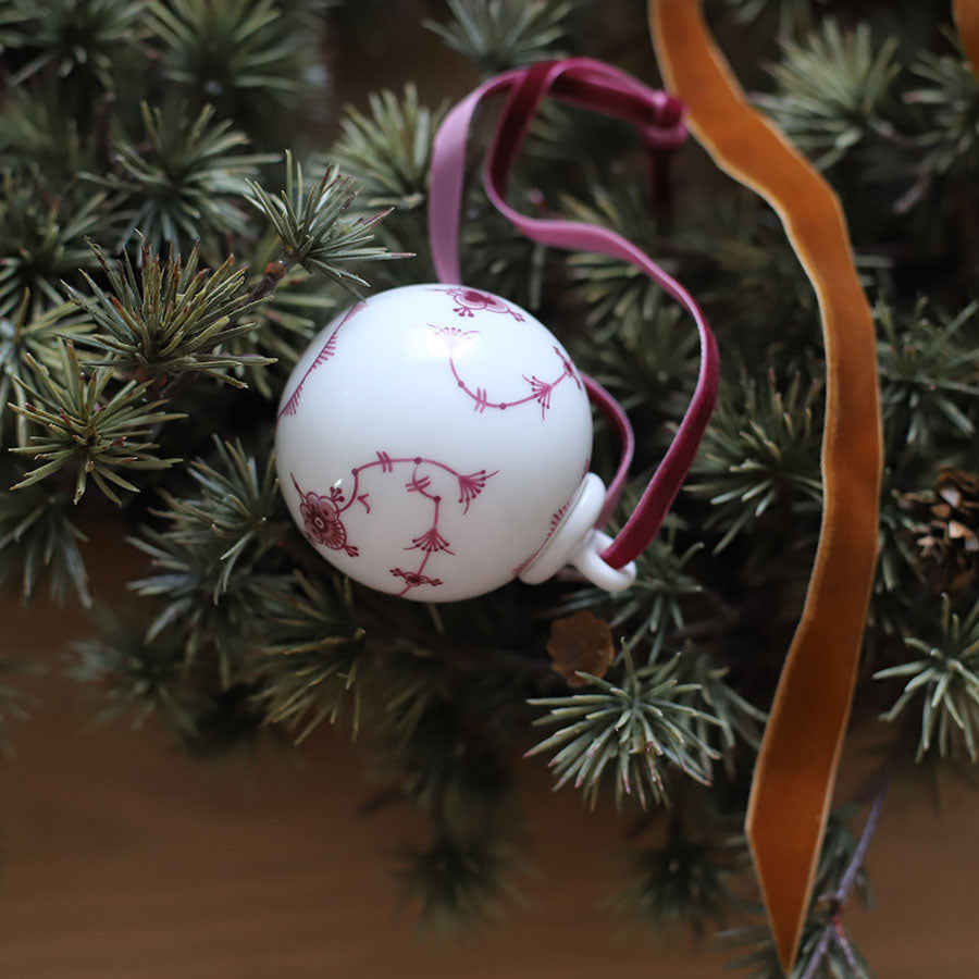 STRÅMØNSTER JULEKULE BURGUNDER 3 PK