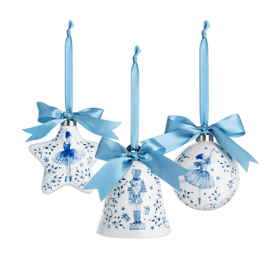 PORSELEN HENGEPYNT KULE, STJERNE, BJELLE PAKKE