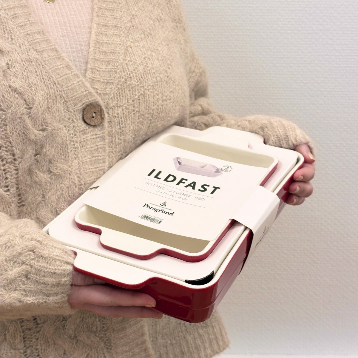 ILDFAST SETT 2 PK.  27X20 CM / 20X15 CM RØD