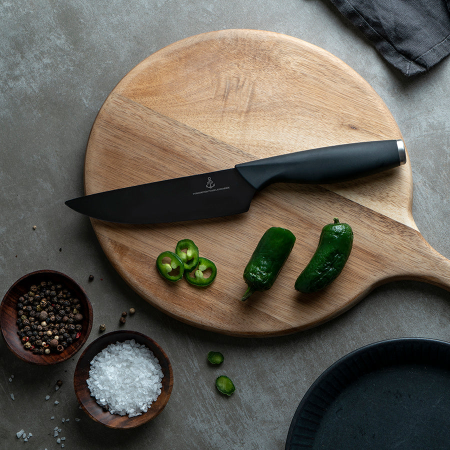 KOKKEKNIV 16 CM SORT KNIVBLAD