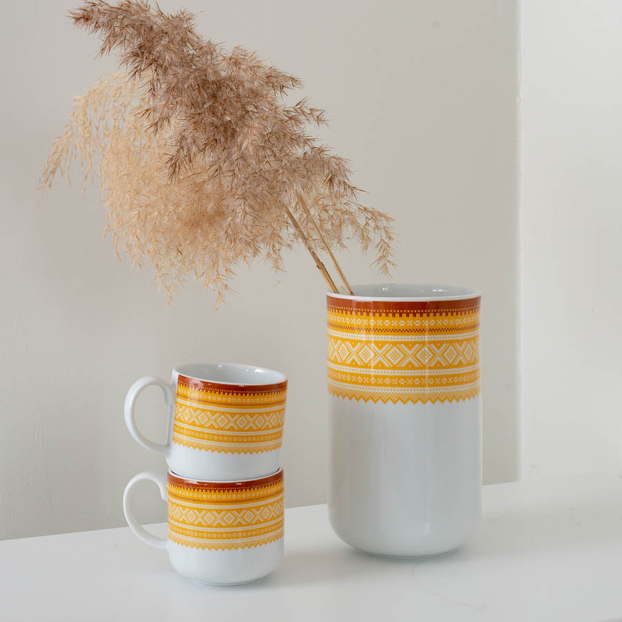 Marius Vase og Krus Gul