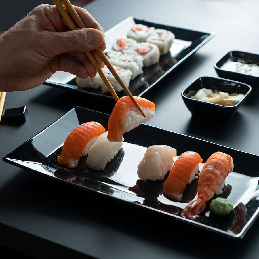 SUSHISETT OG KOKKEKNIV SORT