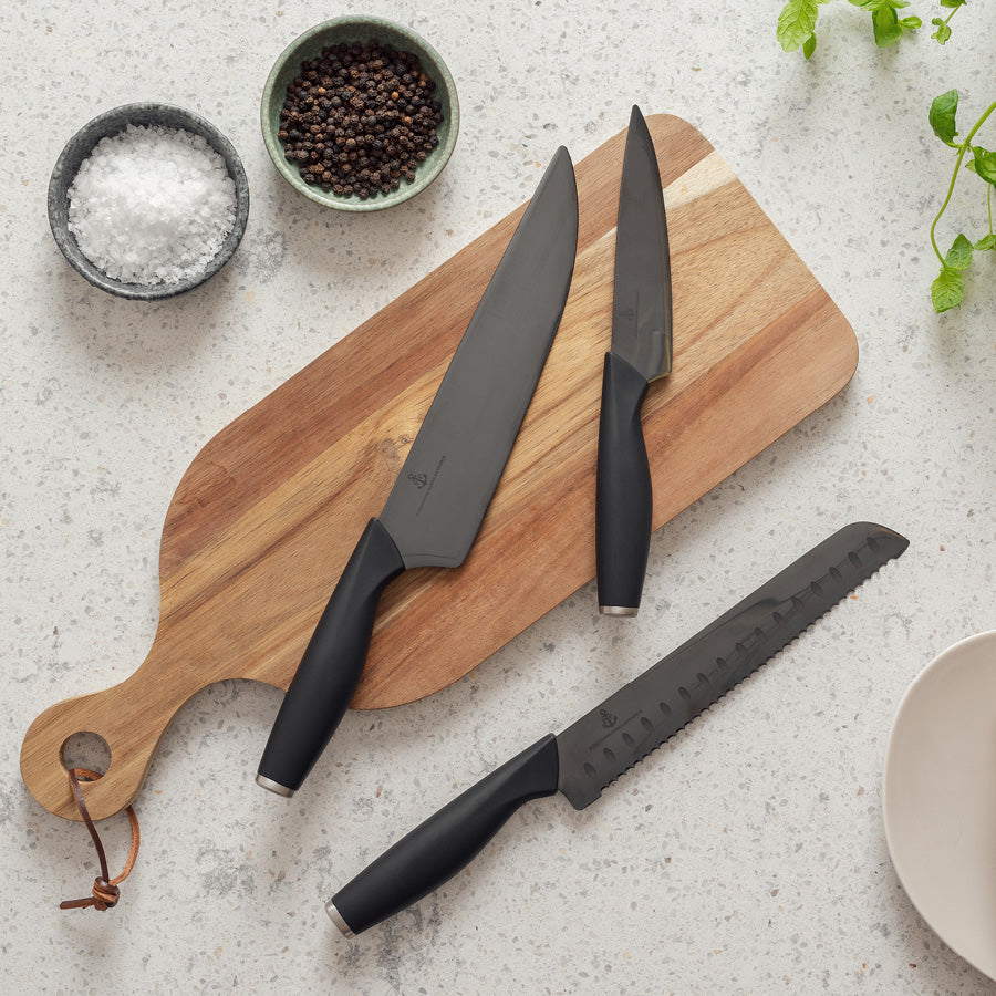 KOKKEKNIV 21 CM SORT KNIVBLAD
